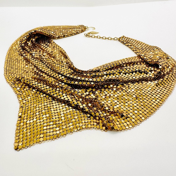 🔥 RARE VINTAGE MESH WHITING DAVIS BIB NECKLACE - Picture 11 of 17